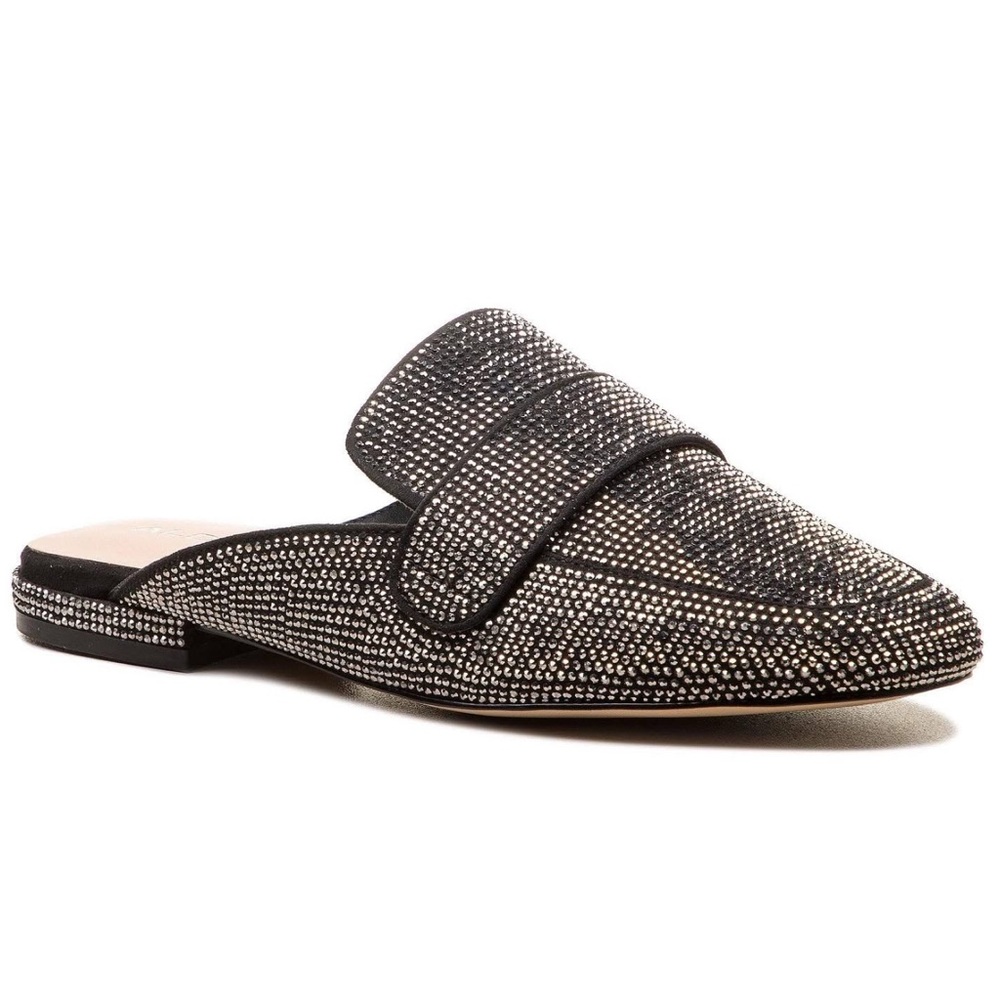 ALDO Black and Silver Women's Loafers